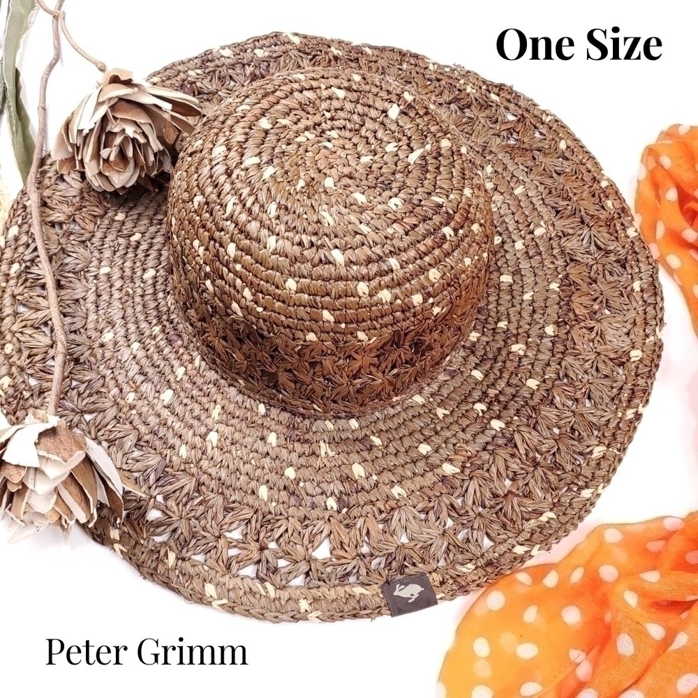 New Women's Peter Grimm Dark Brown Wide Brim Hat OSFM One Size Fits Most